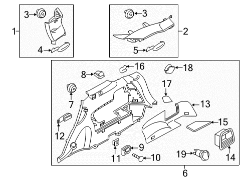 2017 Kia Sorento Interior Trim - Quarter Panels Covering Assembly-Luggage Diagram for 85742C6500