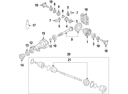 2015 Infiniti QX80 Rear Axle, Differential, Drive Axles, Propeller Shaft Gear Set-Final Drive Diagram for 38100-EA18B