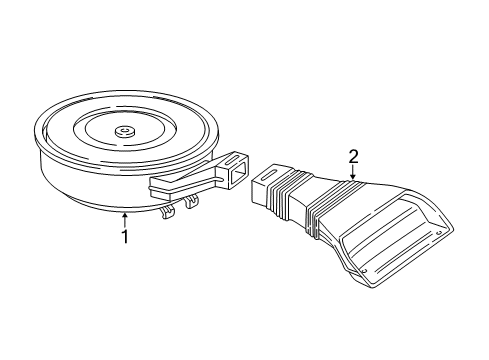 1997 Ford E-350 Econoline Club Wagon Air Inlet, Engine Parts Air Cleaner Assembly Diagram for 3C2Z-9600-A