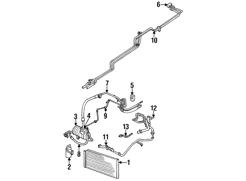 2000 Plymouth Voyager A/C Condenser, Compressor & Lines Hose-Heater Diagram for 4677421