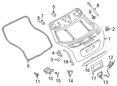 2012 Mini Cooper Trunk Ball Pin Diagram for 51232759278