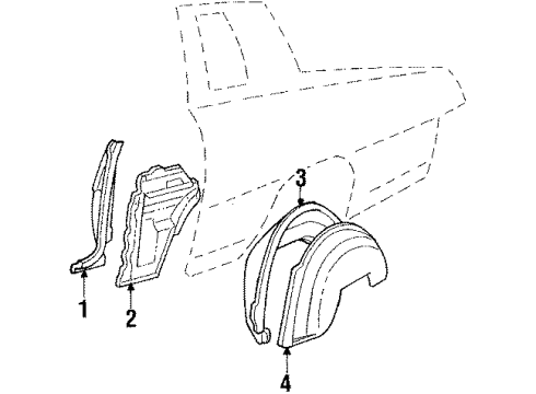 1987 Oldsmobile Cutlass Cruiser Quarter Panel - Inner Components PANEL Diagram for 20173547