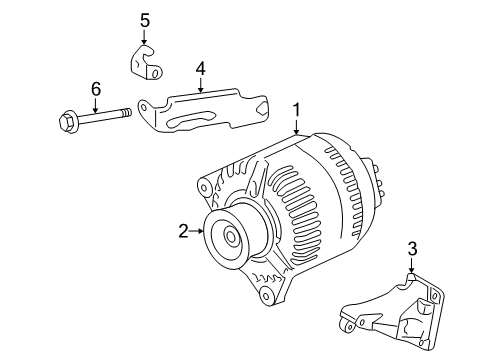 2010 Pontiac Vibe Alternator Mount Bracket Diagram for 19185548
