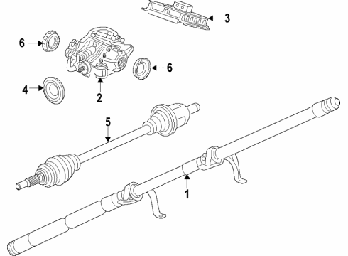 2019 Cadillac XT4 Rear Axle, Differential, Drive Axles, Propeller Shaft Differential Assembly Diagram for 84535726
