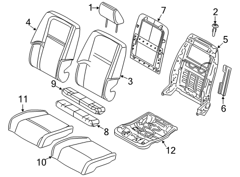 2013 Dodge Journey Passenger Seat Components Front Seat Back Cover Diagram for 1UL30DX9AA