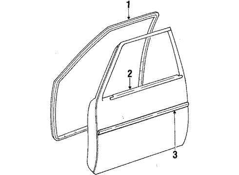 1986 Toyota Corolla Front Door Weatherstrip Diagram for 67861-12490