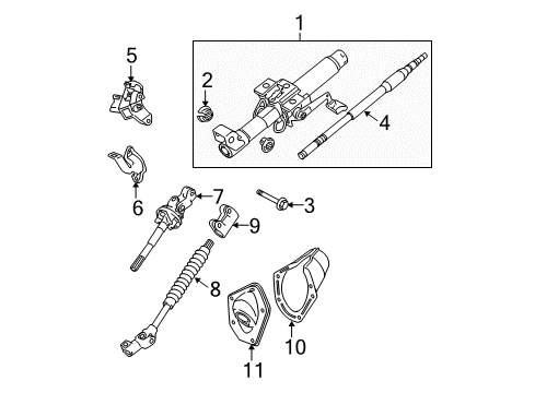 2009 Toyota Tacoma Steering Column & Wheel, Steering Gear & Linkage Intermed Shaft Diagram for 45220-04010