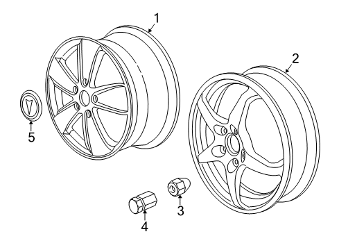 2006 Pontiac GTO Wheels, Covers & Trim Wheel, Alloy Diagram for 92176996