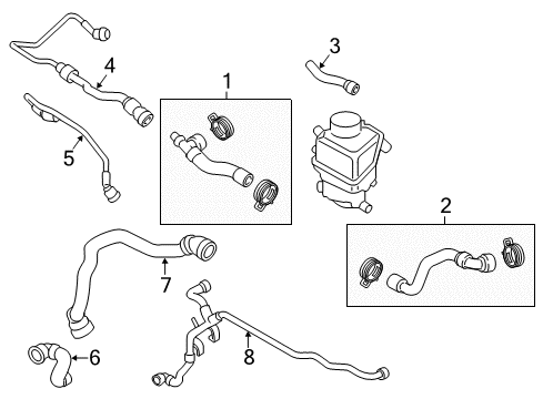 2018 BMW 650i xDrive Gran Coupe Hoses, Lines & Pipes Coolant Hose Diagram for 17127582895