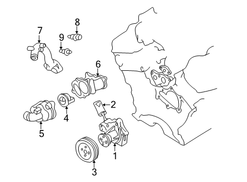 2000 Nissan Quest Senders Pulley-Fan & Water Pump Diagram for 21051-7B000