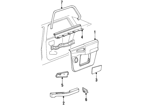 1991 Pontiac Grand Prix Interior Trim - Rear Door ARMREST, Rear Side Door Armrest Diagram for 10272946