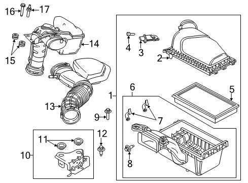 2013 Ford Edge Filters Lower Bracket Diagram for 9T4Z-9647-A