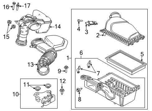 2013 Ford Edge Filters Upper Cover Diagram for BB5Z-9661-A