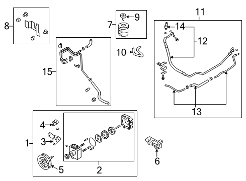 2015 Nissan GT-R P/S Pump & Hoses, Steering Gear & Linkage Hose & Tube Assy-Power Steering Diagram for 49721-JF11A