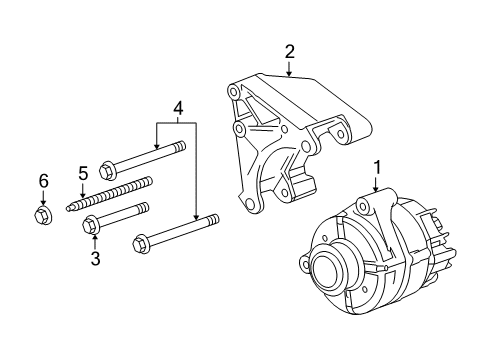 2014 Chevrolet Camaro Alternator Mount Bracket Diagram for 12610789