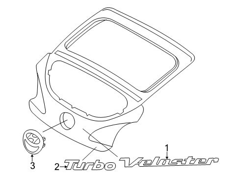 2014 Hyundai Veloster Exterior Trim - Lift Gate GARNISH Assembly-TAILGATE Diagram for 87370-2V012