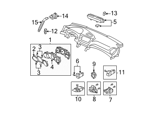 2006 Acura TL Automatic Temperature Controls Switch Assembly, Remote Control Mirror Diagram for 35190-SEP-A11