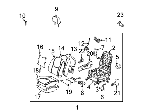 2011 Toyota RAV4 Front Seat Components Seat Cushion Diagram for 71511-42090