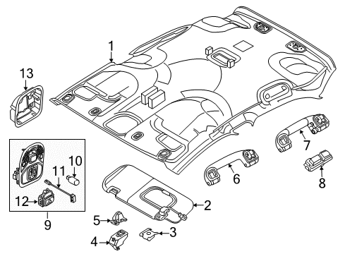 2017 Fiat 500X Sunroof Bulb Diagram for 68247822AA