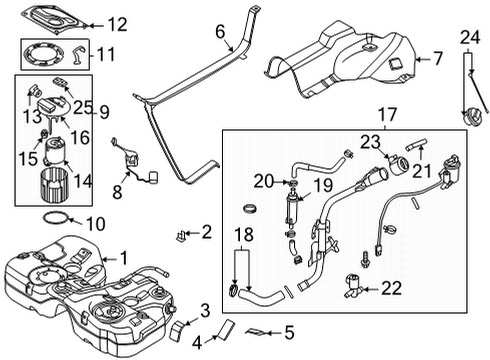 2021 Kia K5 Fuel System Components Canister-Aux Diagram for 31421L0500