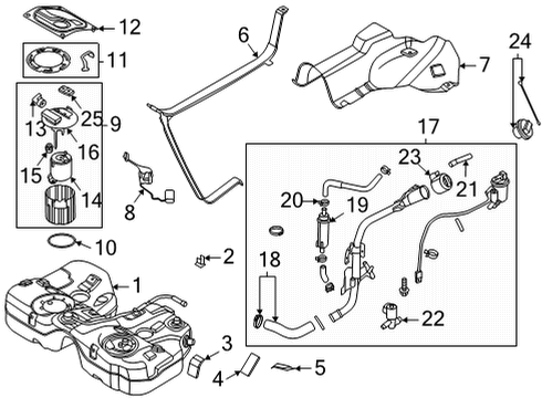 2021 Kia K5 Fuel System Components Pump Assy-Fuel Diagram for 31120L3600