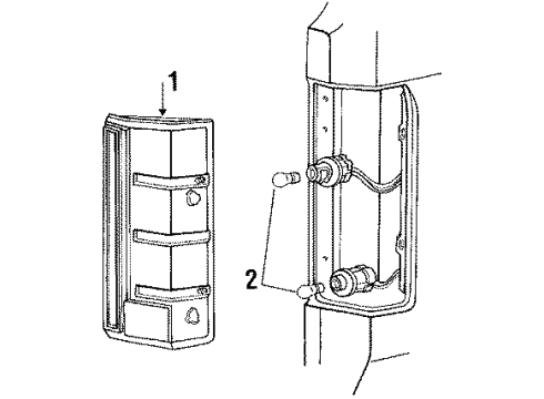 1987 Ford F-150 Combination Lamps Tail Lamp Assembly Diagram for E7TZ-13405-A