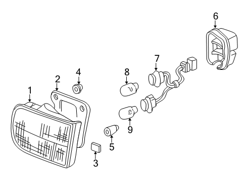 1996 Honda Civic Tail Lamps Lamp Unit, R. Lid Diagram for 34151-S02-A01