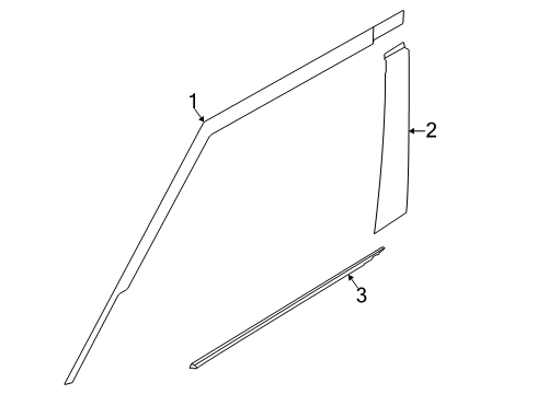 2020 Kia Soul Exterior Trim - Front Door W/STRIP Assembly-Fr Dr B Diagram for 82220K0000