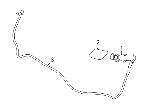 2013 BMW 335i xDrive Washer Components Hose Line, Headlight Cleaning System Diagram for 61677241690