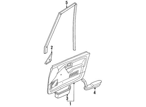 1988 Nissan Stanza Interior Trim - Front Door Front Door Armrest, Right Gray Diagram for 80940-D4001