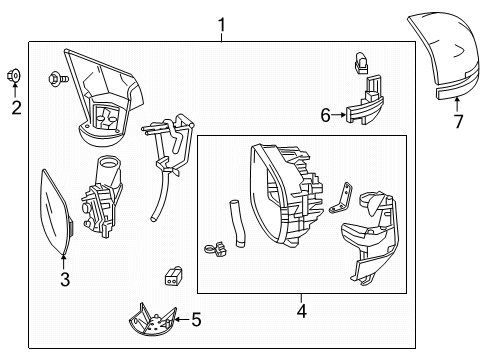 2020 Honda CR-V Outside Mirrors Mirror Sub-Assembly, Driver Side (Flat) (Heated) Diagram for 76253-TLA-A32