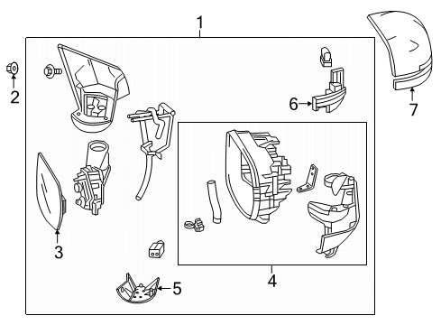 2020 Honda CR-V Outside Mirrors Light Assembly, Passenger Side Turn Diagram for 34300-TRT-003