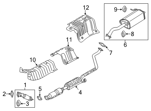 2014 Hyundai Elantra GT Exhaust Components Rear Muffler Assembly Diagram for 28710-A5350