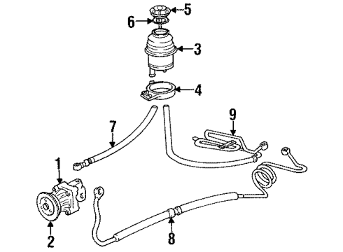 1997 BMW 318ti P/S Pump & Hoses, Steering Gear & Linkage Pressure Hose Assembly Diagram for 32411093341