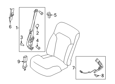 2013 Lincoln MKT Seat Belt Seat Track Bolt Diagram for -W700883-S424