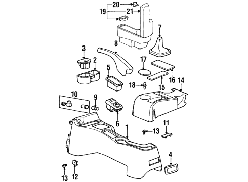 1995 Saturn SC1 Mirrors Grille Nut Diagram for 11513715