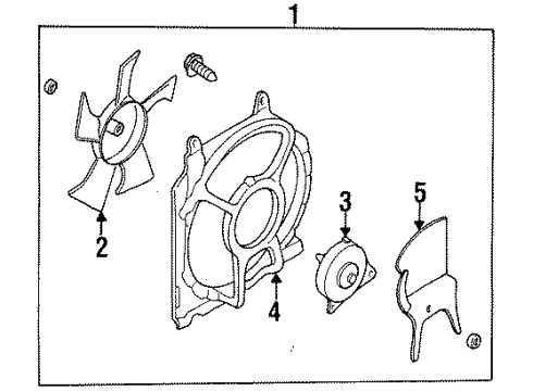 1998 Nissan 200SX A/C Condenser Fan Motor Assy-Condenser Diagram for 92122-8B800