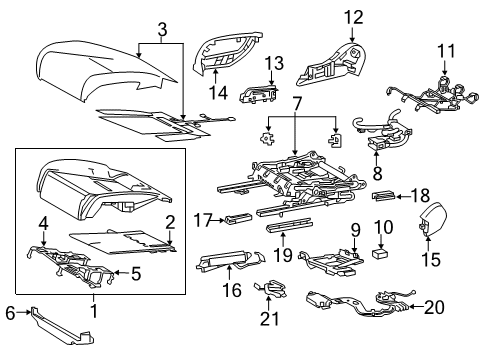 2018 Lexus LS500 Passenger Seat Components Front Seat Cover Sub-Assembly Diagram for 71071-50C40-A2