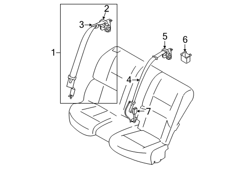 2014 Infiniti Q70 Seat Belt Cover-Retractor Diagram for 87840-AL500