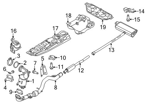 2018 Jeep Renegade Exhaust Components Exhaust Muffler And Tailpipe Diagram for 68304161AA