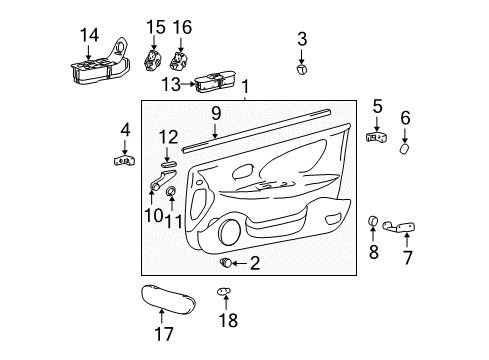 2001 Hyundai Sonata Front Door Power Window Sub-Switch Assembly Diagram for 93575-38200-OZ