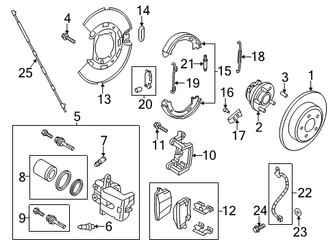 2013 Chrysler 300 Rear Brakes Parking Brake Shoe And Lining Kit Diagram for 68020626AB