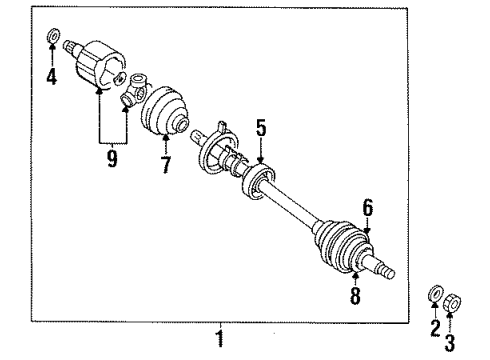 1994 Eagle Summit Axle Shaft - Front Boot Front Axle Joint Diagram for MB526907