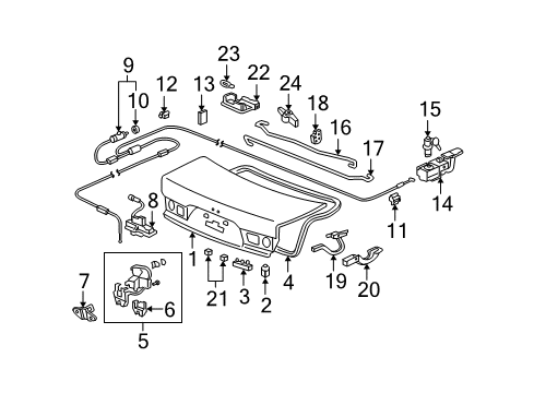 2004 Acura TSX Trunk Lock, Trunk (Handle+Power+Switch) Diagram for 74851-SDA-K02