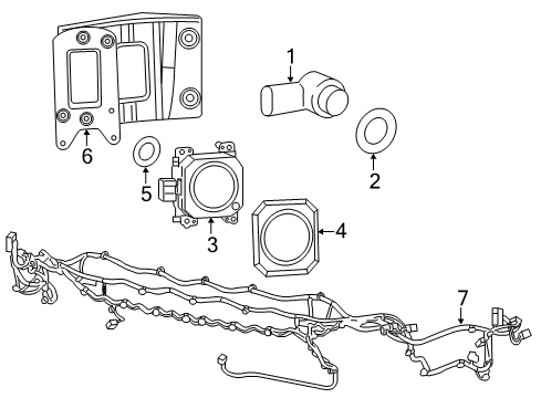 2018 Jeep Cherokee Cruise Control System Bracket-Sensor Mounting Diagram for 68232803AA