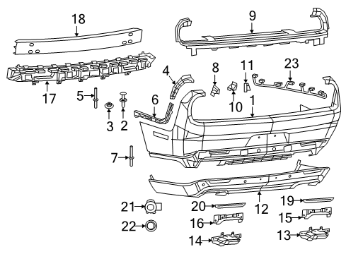 2016 Dodge Challenger Rear Bumper Panel-Closeout Diagram for 68175180AA