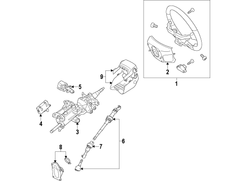 2013 Lexus GS350 Steering Column & Wheel, Steering Gear & Linkage Cover Sub-Assy, Steering Column Hole, NO.1 Diagram for 45025-30380