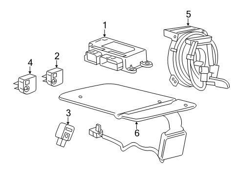 2022 Chevrolet Equinox Air Bag Components Driver Inflator Module Diagram for 84543938