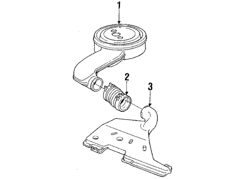 1987 Buick Skyhawk Air Inlet Duct Asm-Rear Air Intake Diagram for 14090989