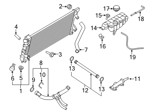 2020 Ford F-150 Radiator & Components Upper Hose Diagram for HL3Z-8260-C